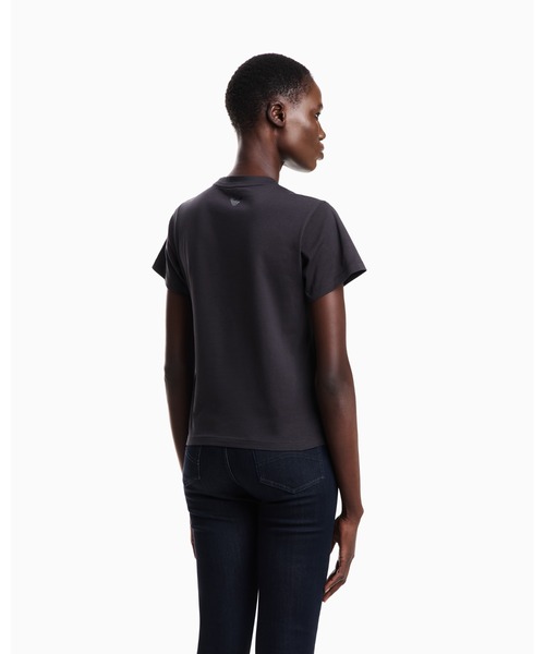 EMPORIO ARMANI（エンポリオアルマーニ）の「【エンポリオ アルマーニ】Tシャツ  ロゴフロント（Tシャツ/カットソー・レディース・ホワイト/ダークネイビー・MEDIUM/SMALL/X-SMALL/LARGE）」の5枚目の写真