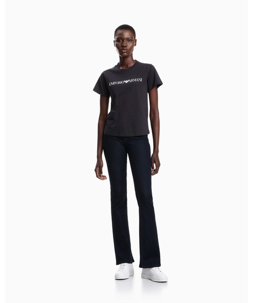 EMPORIO ARMANI（エンポリオアルマーニ）の「【エンポリオ アルマーニ】Tシャツ  ロゴフロント（Tシャツ/カットソー・レディース・ホワイト/ダークネイビー・MEDIUM/SMALL/X-SMALL/LARGE）」の6枚目の写真
