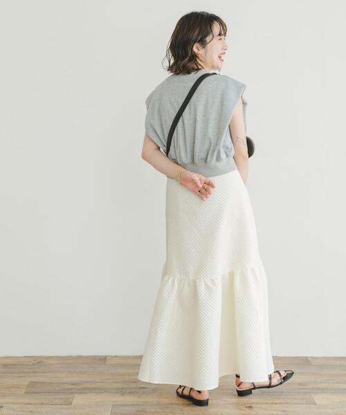 ITEMS URBANRESEARCH(アイテムズ アーバンリサーチ)の「フクレジャガードティアードスカート(スカート・レディース・オフホワイト/ブラック・FREE)」の9枚目の写真