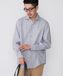 SHIPS: セミワイド カラー ドビー ストライプ ロングスリーブ シャツ