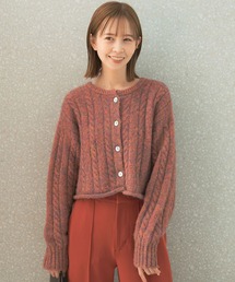 ミックスカラークロップドニット