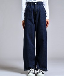CALIFORNIA OUTFITTERS | 3-8A5 リサイクルデニム タック ワイド パンツ  ハイウエスト(デニムパンツ)