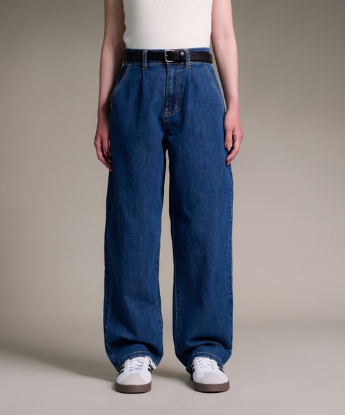 CALIFORNIA OUTFITTERS(カリフォルニア アウトフィッターズ)の「3-8A5 ハイウエスト タック ワイド リサイクルデニムパンツ(デニムパンツ・レディース・ネイビー/ワンウォッシュ/ブルー・M/L)」の8枚目の写真