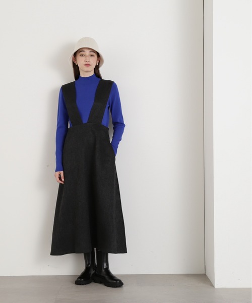 N.（N. Natural Beauty Basic）（エヌエヌナチュラルビューティーベーシック）の「【S Size Line】◆メランジジャンパースカート（ワンピース・レディース・ブルー/スミクロ/モカ・SMALL/MEDIUM）」の20枚目の写真