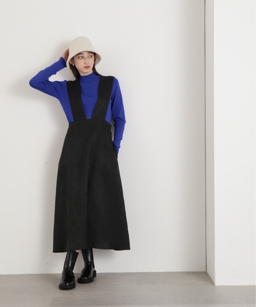 N.（N. Natural Beauty Basic）（エヌエヌナチュラルビューティーベーシック）の「【S Size Line】◆メランジジャンパースカート（ワンピース・レディース・ブルー/スミクロ/モカ・SMALL/MEDIUM）」の22枚目の写真