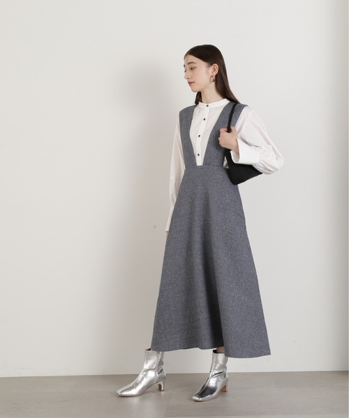 N.（N. Natural Beauty Basic）（エヌエヌナチュラルビューティーベーシック）の「【S Size Line】◆メランジジャンパースカート（ワンピース・レディース・ブルー/スミクロ/モカ・SMALL/MEDIUM）」の7枚目の写真