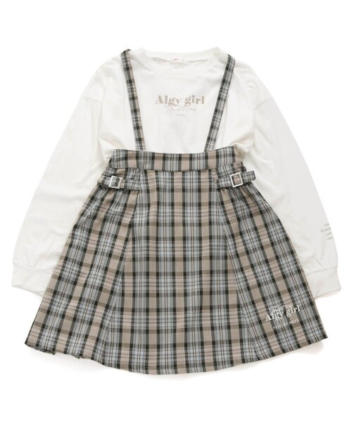 algy（アルジー）の「ロンT&ジャンスカセット（ジャンパースカート・キッズ・ベージュ/ブラック/インディゴブルー・XX-SMALL/X-SMALL/MEDIUM/SMALL）」の6枚目の写真