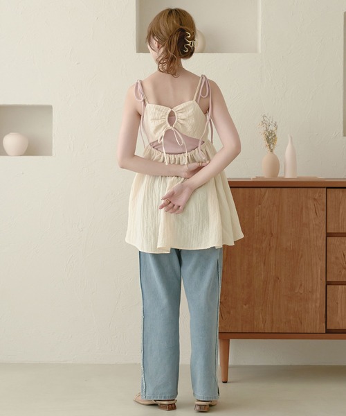 Ambre Neige（アンブルネージュ）の「ジャガードペプラムビスチェ／【WEB/EC限定商品】（キャミソール・レディース・アイボリー/ブラック/ベージュ・FREE）」の11枚目の写真