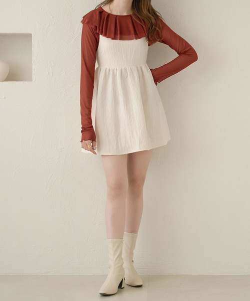 Ambre Neige（アンブルネージュ）の「ジャガードペプラムビスチェ／【WEB/EC限定商品】（キャミソール・レディース・アイボリー/ブラック/ベージュ・FREE）」の8枚目の写真