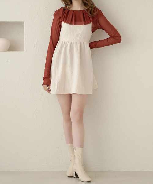 Ambre Neige（アンブルネージュ）の「ジャガードペプラムビスチェ／【WEB/EC限定商品】（キャミソール・レディース・アイボリー/ブラック/ベージュ・FREE）」の9枚目の写真