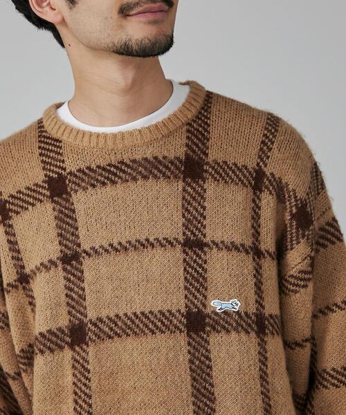 PENNEYS(ぺニーズ)の「PENNEYS(ぺニーズ)別注ビッグシルエットジャガード柄シャギーニット チェック/ペイズリー/アーガイル(ニット/セーター・メンズ・ネイビー/ベージュ/グレー/パープル/ブラウン・L/M/XL/S)」の12枚目の写真