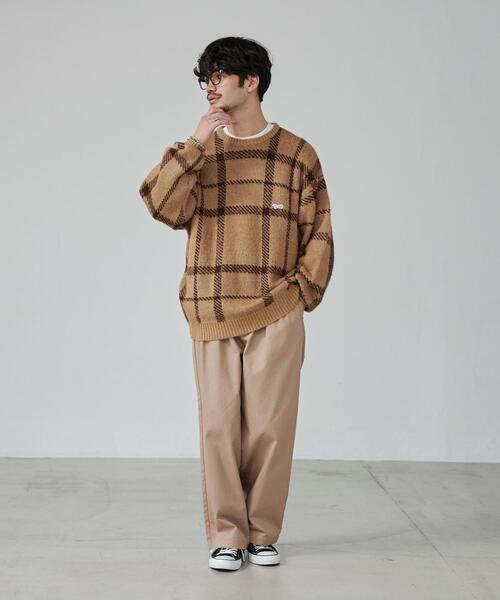 PENNEYS(ぺニーズ)の「PENNEYS(ぺニーズ)別注ビッグシルエットジャガード柄シャギーニット チェック/ペイズリー/アーガイル(ニット/セーター・メンズ・ネイビー/ベージュ/グレー/パープル/ブラウン・L/M/XL/S)」の13枚目の写真