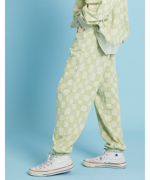 Mag.(マグ)の「【little sunny bite】Checker sweat pants(スウェットパンツ・レディース・グリーン・SMALL)」の1枚目の写真