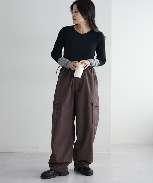 CIAOPANIC TYPY（チャオパニックティピー）の「サイドドロストカーブカーゴパンツ（カーゴパンツ・レディース・ブラック/カーキ/ブラウン・SMALL/MEDIUM）」の18枚目の写真