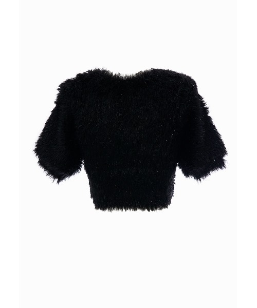 Riu Half sleeve shaggy knit ピンク Riu（リウ）の「Half sleeve shaggy knit（ニット/セーター）」 - WEAR