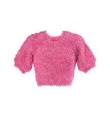 Riu Half sleeve shaggy knit ピンク Riu（リウ）の「Half sleeve shaggy knit（ニット/セーター）」 - WEAR