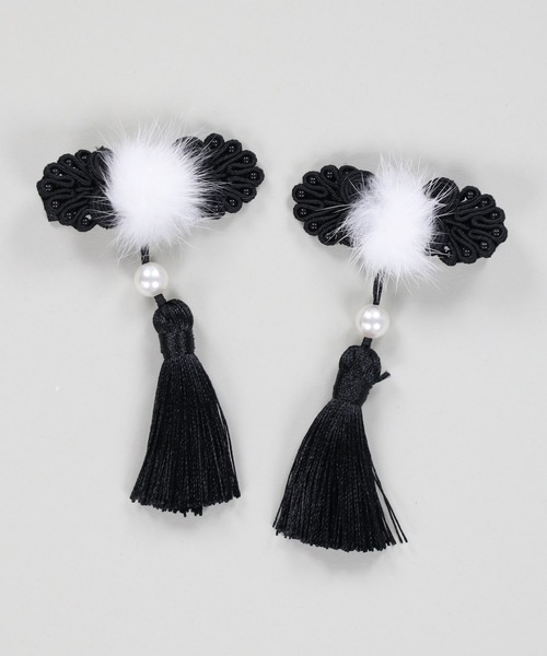 SPINNS(スピンズ)の「チャイナボタン ヘアクリップ(バレッタ/ヘアクリップ・レディース・ブラック/レッド/サックスブルー・ONESIZE)」の7枚目の写真