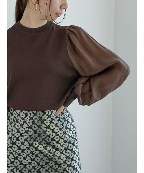 Te chichi（テチチ）の「オーガンジースリーブニットプルオーバー（ニット/セーター・レディース・ブルー/ブラック/ブラウン・F）」の2枚目の写真