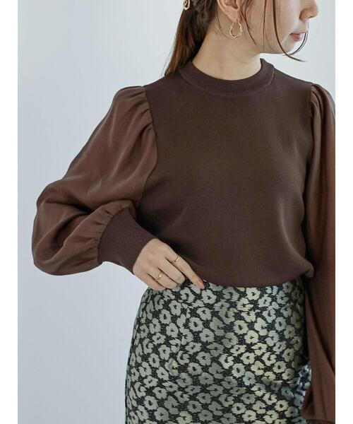 Te chichi（テチチ）の「オーガンジースリーブニットプルオーバー（ニット/セーター・レディース・ブルー/ブラック/ブラウン・F）」の8枚目の写真