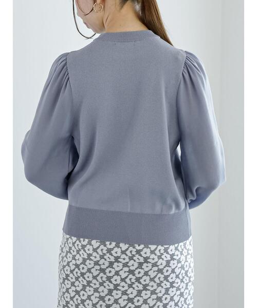 Te chichi（テチチ）の「オーガンジースリーブニットプルオーバー（ニット/セーター・レディース・ブルー/ブラック/ブラウン・F）」の13枚目の写真