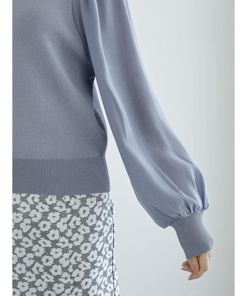 Te chichi（テチチ）の「オーガンジースリーブニットプルオーバー（ニット/セーター・レディース・ブルー/ブラック/ブラウン・F）」の15枚目の写真