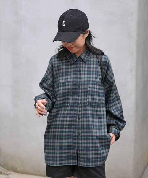 COLONY 2139(コロニートゥーワンスリーナイン)の「チェックビッグ長袖シャツ(シャツ/ブラウス・レディース・ネイビー/ブラウン・FREE)」の13枚目の写真