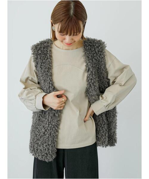 Lugnoncure(ルノンキュール)の「配色ステッチカットソープルオーバー(Tシャツ/カットソー・レディース・ベージュ/ブラック/オフホワイト・F)」の10枚目の写真