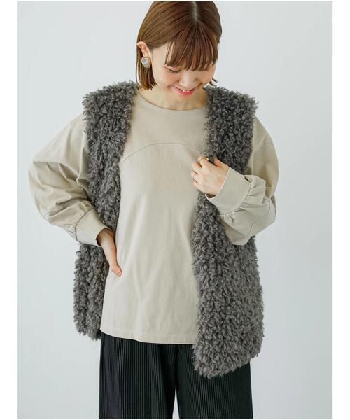 Lugnoncure(ルノンキュール)の「配色ステッチカットソープルオーバー(Tシャツ/カットソー・レディース・ベージュ/ブラック/オフホワイト・F)」の11枚目の写真