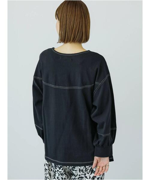 Lugnoncure(ルノンキュール)の「配色ステッチカットソープルオーバー(Tシャツ/カットソー・レディース・ベージュ/ブラック/オフホワイト・F)」の16枚目の写真