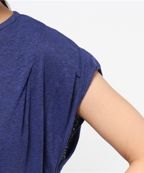 OUTLET(アウトレット)の「【Ciaopanic】フランダース麻天竺袖口ターンバックTOPS(Tシャツ/カットソー・レディース・イエロー/ライトブルー/ブルー・FREE)」の5枚目の写真