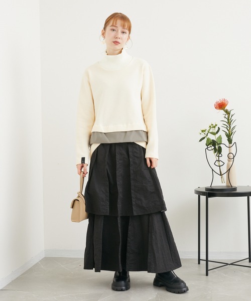 1%(イチ パーセント)の「1% ダブルプリーツスカート(スカート・レディース・レッド/ブラック・FREE)」の21枚目の写真