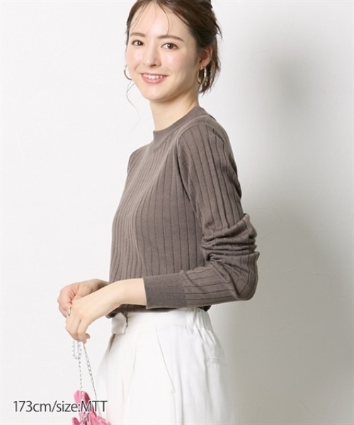 slattgir(スラットジール)の「高身長 袖丈たっぷりワイドリブプチハイネックセーター (トールサイズ)(ニット/セーター・レディース・ラベンダー/ブラウン/レッド/ブラック/サックスブルー/ピンク・M/L/LL/3L/5L/4L)」の20枚目の写真