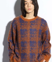 HARE | モヘアチェックニットプルオーバー(HARE)(ニット/セーター)