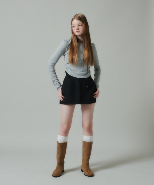 GIUNON(ジウノン)の「cotton long t-shirt / コットンロンT(Tシャツ/カットソー・レディース・ホワイト/グレー・FREE)」の19枚目の写真