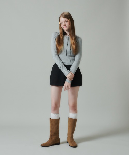 GIUNON(ジウノン)の「cotton long t-shirt / コットンロンT(Tシャツ/カットソー・レディース・ホワイト/グレー・FREE)」の21枚目の写真