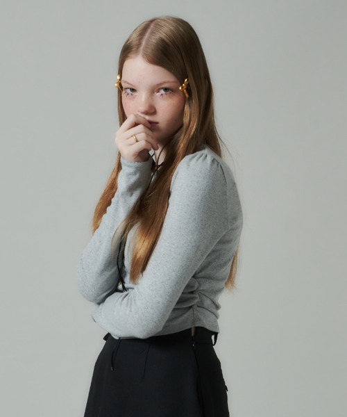 GIUNON(ジウノン)の「cotton long t-shirt / コットンロンT(Tシャツ/カットソー・レディース・ホワイト/グレー・FREE)」の16枚目の写真