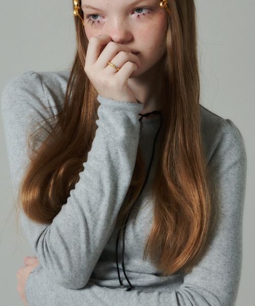 GIUNON(ジウノン)の「cotton long t-shirt / コットンロンT(Tシャツ/カットソー・レディース・ホワイト/グレー・FREE)」の18枚目の写真