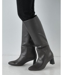 Re:EDIT（リエディ）の「[大きいサイズ有]フェイクレザーポインテッドトゥヒールロングブーツ（ブーツ）」
