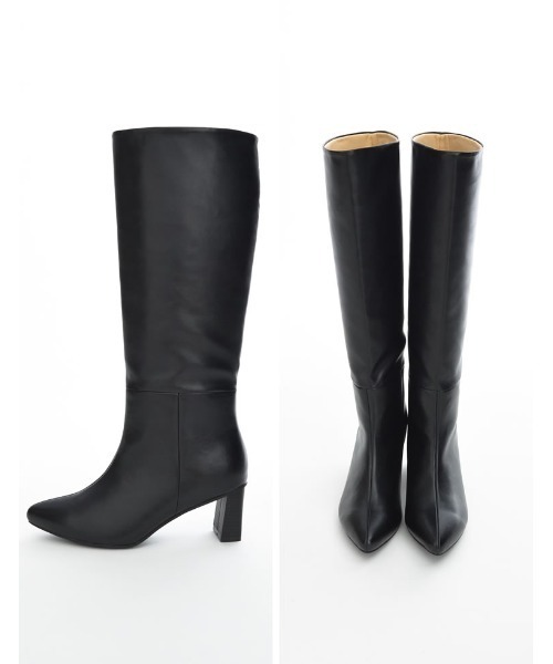 セール】[大きいサイズ有]フェイクレザーポインテッドトゥヒールロング