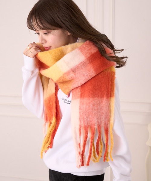 Ada.（エイダ）の「カラフル ブロックチェック ボリューム フリンジ