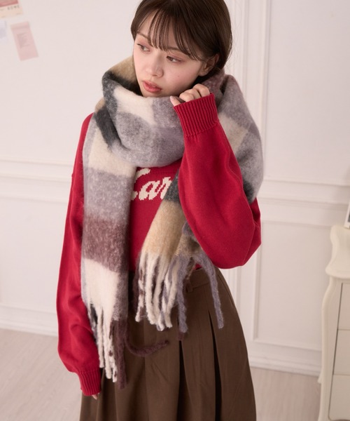 Ada.（エイダ）の「カラフル ブロックチェック ボリューム フリンジ