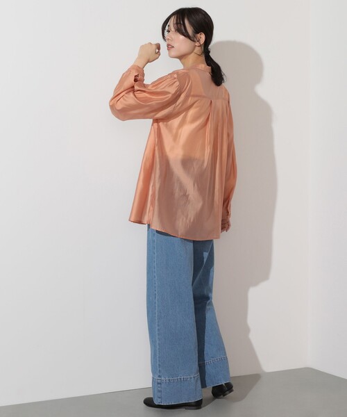 BEAMS HEART（ビームスハート）の「【2点セット】BEAMS HEART / シアーシャツ ×  スクエアネック タンクトップ（シャツ/ブラウス・レディース・サックスブルー/オレンジ/オフホワイト・FREE）」の18枚目の写真