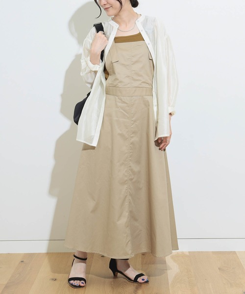 BEAMS HEART（ビームスハート）の「【2点セット】BEAMS HEART / シアーシャツ ×  スクエアネック タンクトップ（シャツ/ブラウス・レディース・サックスブルー/オレンジ/オフホワイト・FREE）」の7枚目の写真