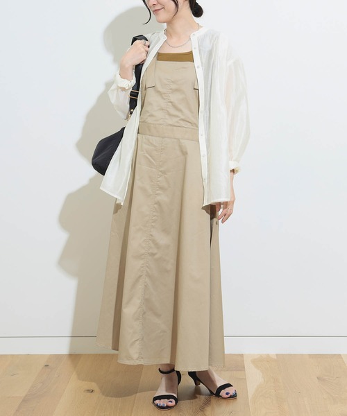 BEAMS HEART（ビームスハート）の「【2点セット】BEAMS HEART / シアーシャツ ×  スクエアネック タンクトップ（シャツ/ブラウス・レディース・サックスブルー/オレンジ/オフホワイト・FREE）」の8枚目の写真