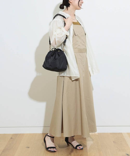 BEAMS HEART（ビームスハート）の「【2点セット】BEAMS HEART / シアーシャツ ×  スクエアネック タンクトップ（シャツ/ブラウス・レディース・サックスブルー/オレンジ/オフホワイト・FREE）」の9枚目の写真