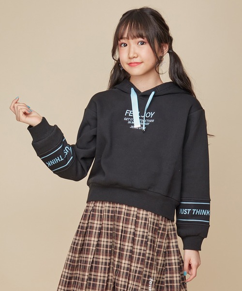 JENNI love（ジェニィラブ）の「裏起毛そでチュール切替えパーカー
