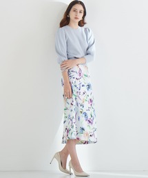花と羽タイトスカート