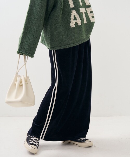 【セール】ベロア サイドライン スカート（スカート）｜FREAK'S STORE（フリークスストア）