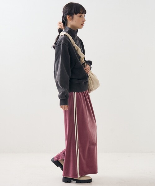 【セール】ベロア サイドライン スカート（スカート）｜FREAK'S STORE（フリークスストア）