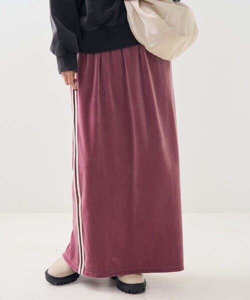 【セール】ベロア サイドライン スカート（スカート）｜FREAK'S STORE（フリークスストア）